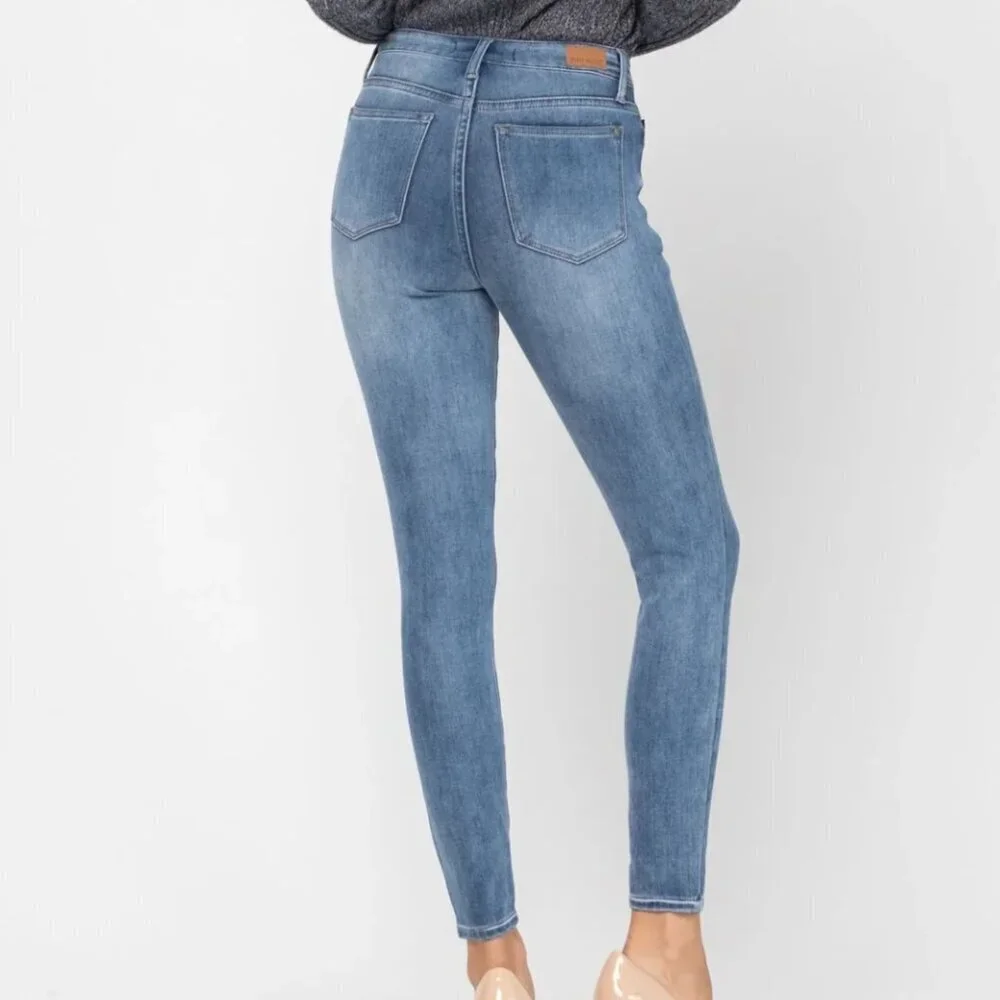 Judy Blue Jeans Denim High Waist Thermal Stretch Skinny Fit Blue Size 15 / 32